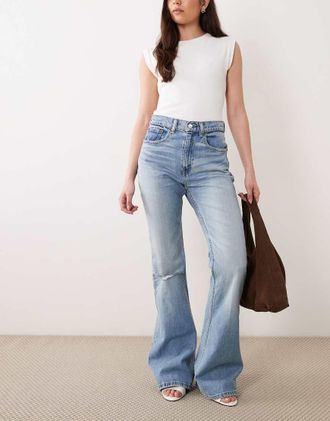 Polo Ralph Lauren Jeans a zampa lunghi lavaggio blu medio