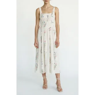 Vero Moda Jamie Floral Print Dress in Snow White Aop Else at Nordstrom Rack, Size X-Large