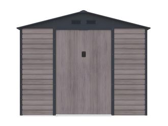 VENTE-UNIQUE.COM Cobertizo de jard&iacute;n metal gris antracita, color natural oscuro