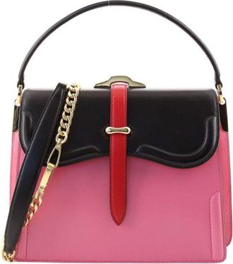 Prada Pink Calfskin Belle Top Handle Bag