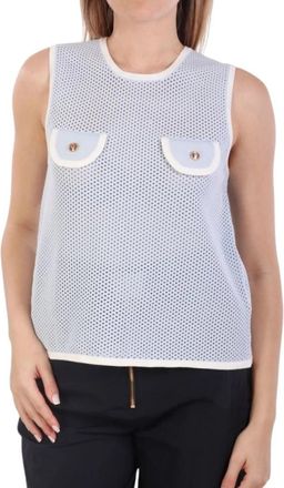 Elisabetta Franchi Open-knit Tank Top - Dames - Tops zonder mouwen - Blauw - M - Tops