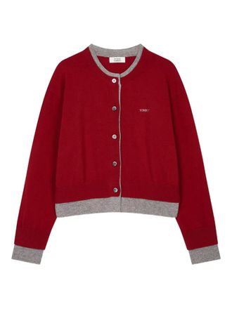 STUDIO TOMBOY Tweekleurig vest met geborduurd logo - Rood