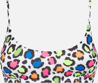 MC2 Saint Barth Woman Bralette Top With Multicolor Animalier Print