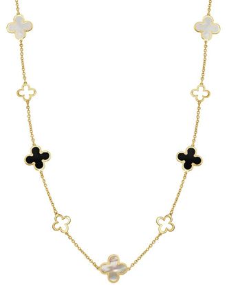 Italian Gold, Inc 14K Gemstone Station Layered Clover Necklace