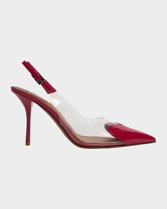 Alaia Coeur Clear Cap-Toe Mule Pumps