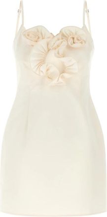 Magda Butrym 01 Mini Jurk - Dames - Feestkleedjes - Beige - XS - Katoen - Kleedjes