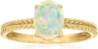 Canaria Canaria Opal Twisted Shank Ring in 10kt Yellow Gold