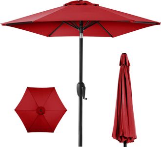 Best Choice Products 7.5ft Heavy-Duty Outdoor Market Patio Umbrella w/ Push Button Tilt, Easy Crank