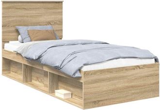 vidaXL Estructura De Cama Con Cabecera Roble Sonoma 75 X 190 Cm Vidaxl