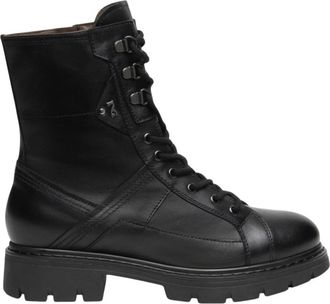 Nero Giardini Lederen Combat Boots - Dames - Veterlaarzen - Zwart - 38 EU - Leer - Schoenen