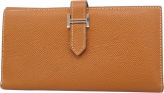 Herm&egrave;s Gold Epsom Leather Long Wallet (Bi-Fold) (Pre-Owned)