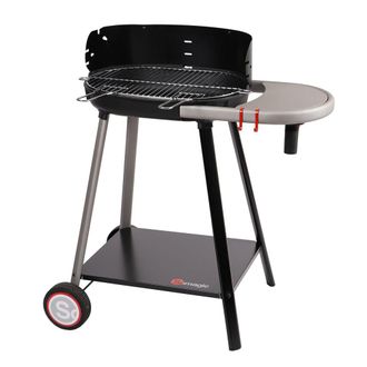 HOME MAISON Barbacoa de carb&oacute;n y le&ntilde;a con repisa integrada