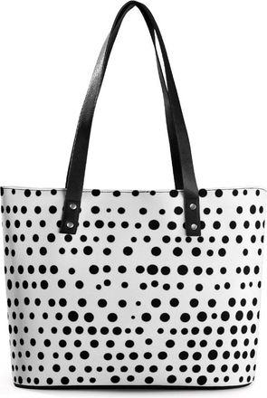 Generic Black And White Dalmatian Spot Dots Tote Bags for Women Cute Shoulder Purses Handbags