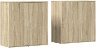 vidaXL Sideboards 2 pcs Sonoma Oak 79x38x80 cm Engineered Wood Vidaxl