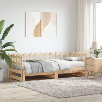 vidaXL Sof&aacute; Cama Extra&iacute;ble Madera Maciza De Pino 2x(80x200) Cm Vidaxl