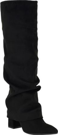 Guess Geima Pointed Toe Slouch Foldover Boot in Black at Nordstrom, Size 9.5