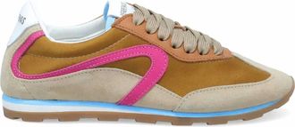 Verbenas Womens Jamaica Pietra Sneaker In Sand Magenta Retro Trainer