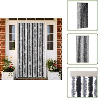 vidaXL Insetti - vidaXL Tenda Antimosche Grigia e Nera 90x200 cm in Ciniglia - Ciniglia
