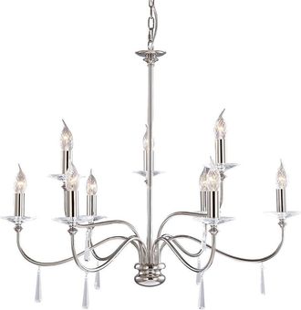 Netlighting Finsbury Park 9 Light Chandelier Polished Nickel Finish E14