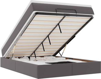 vidaXL Vidaxl - Estructura Cama Otomana Colch&oacute;n Cuero Sint&eacute;tico Gris 140x200cm
