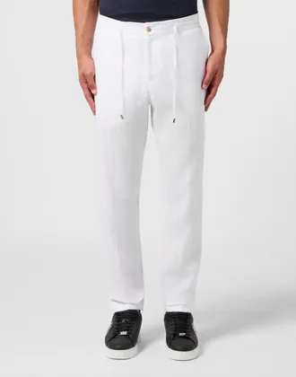 Philipp Plein Linen Jogging Trousers Men in Offwhite at Nordstrom, Size 46