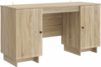 vidaXL Escritorio Roble Sonoma Madera De Ingenier&iacute;a 142,5 X 50 X 75 Cm Vidaxl