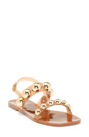 Jeffrey Campbell Gum-Drop Jelly Sandal in Caramel Gold at Nordstrom, Size 11