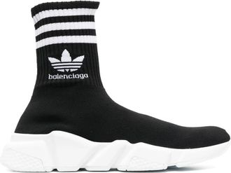 Balenciaga Zwarte x Adidas Speed High-Top Sneakers - Dames - Sneakers - Zwart - 35 EU - Schoenen