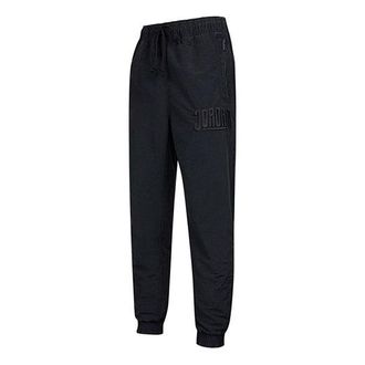 Nike Jordan Mens Air Jordan Logo Pocket Zipper Lacing Athleisure Casual Sports Long Pants/Trousers Black DA7242-010