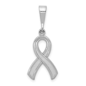 Diamond2Deal 14k White Gold Awareness Pendant
