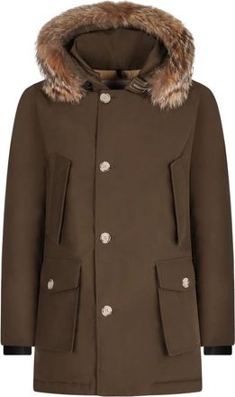 Woolrich Arctische parka met afneembare bontkraag - Heren - Parka Jassen - Groen - XL - Katoen - Jassen