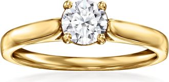 Ross-Simons Lab-Grown Diamond Solitaire Ring in 18kt Gold Over Sterling