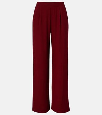 Leset Lauren pleated jersey wide-leg pants