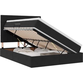vidaXL Bed with Mattress with LED Black 140 x 200 cm Velvet vidaXL