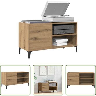vidaXL vidaXL Mobile per giradischi - Mobile Porta Dischi Rovere Artigianale 84,5x38x48cm Multistrato