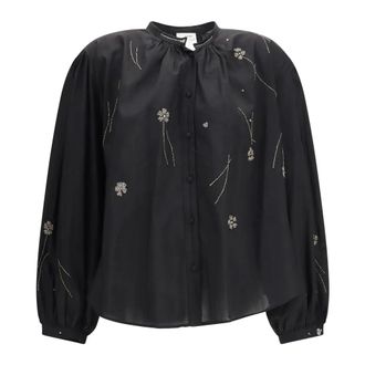 Forte_Forte Camisa Bohemia de Voile Bordada Fleurs dOrient - Blouses & Shirts - Mujer - Negro - S