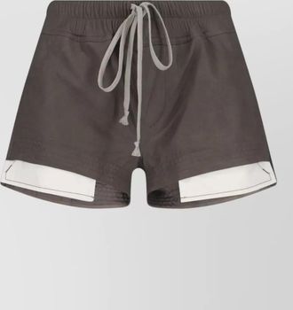 Rick Owens straight shorts contrast trim side slits