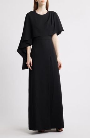 Black Halo Martine Asymmetric Cape Gown at Nordstrom Rack, Size 2