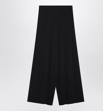 Max Mara Black Viscose-Knit Trousers