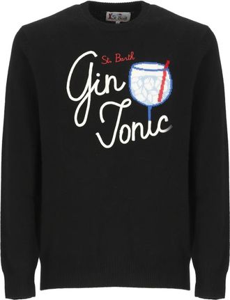 Saint Barth Blauwe Wolmix Crewneck Sweater - Heren - Ronde hals truien - Blauw - XL - Wol - Truien & Vesten