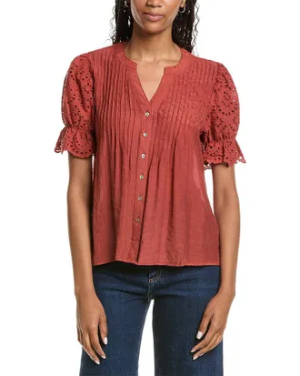 Nanette Lepore Eyelet Sleeve Blouse