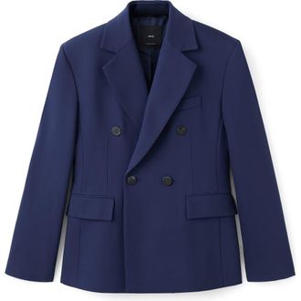 Mango Double Breasted Suit Blazer in Blue at Nordstrom, Size X-Small