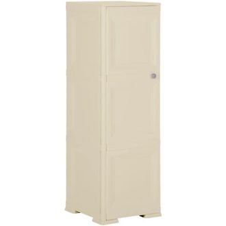 vidaXL Armadietto in Plastica 40x43x125 cm Effetto Legno Bianco Angora - Vidaxl