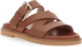 Pollini Womens Sandals Open Toe Brown Leather Calf