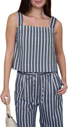 Blu Pepper Stripe Square Neck Tank in Navy at Nordstrom Rack, Size Medium