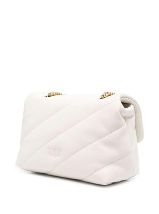 Pinko Womens Crossbody Bag Mini Love Puff White Leather Shoulder