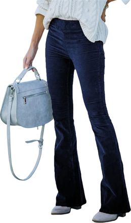 Pantaloni Donna Gamba Svasata In Vera Pelle D'agnello Blu – Taglia S-M, 36, Nuovi Con Etichette - 4