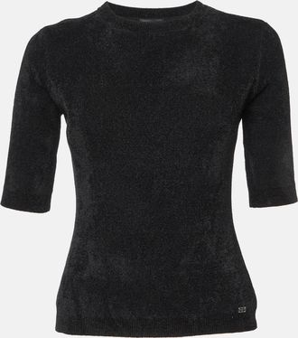 Elisabetta Franchi Black Knit Round Neck Sweater