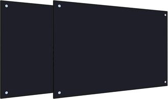 vidaXL Salpicadero De Cocina 2 Pcs Negro 90 X 60 Cm Vidrio Templado Vidaxl