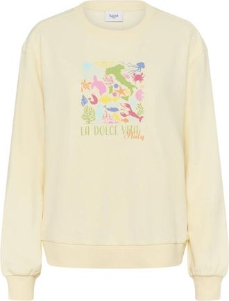 Saint Tropez Babys Breath Sweatshirt met Geborduurd Motief - Dames - Sweatshirts - Geel - M - Hoodies & sweatvesten